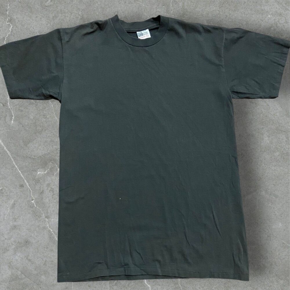 Oneita Vintage Single Stitch BLANK Cotton Blend Black T-Shirt Men's Size XXL